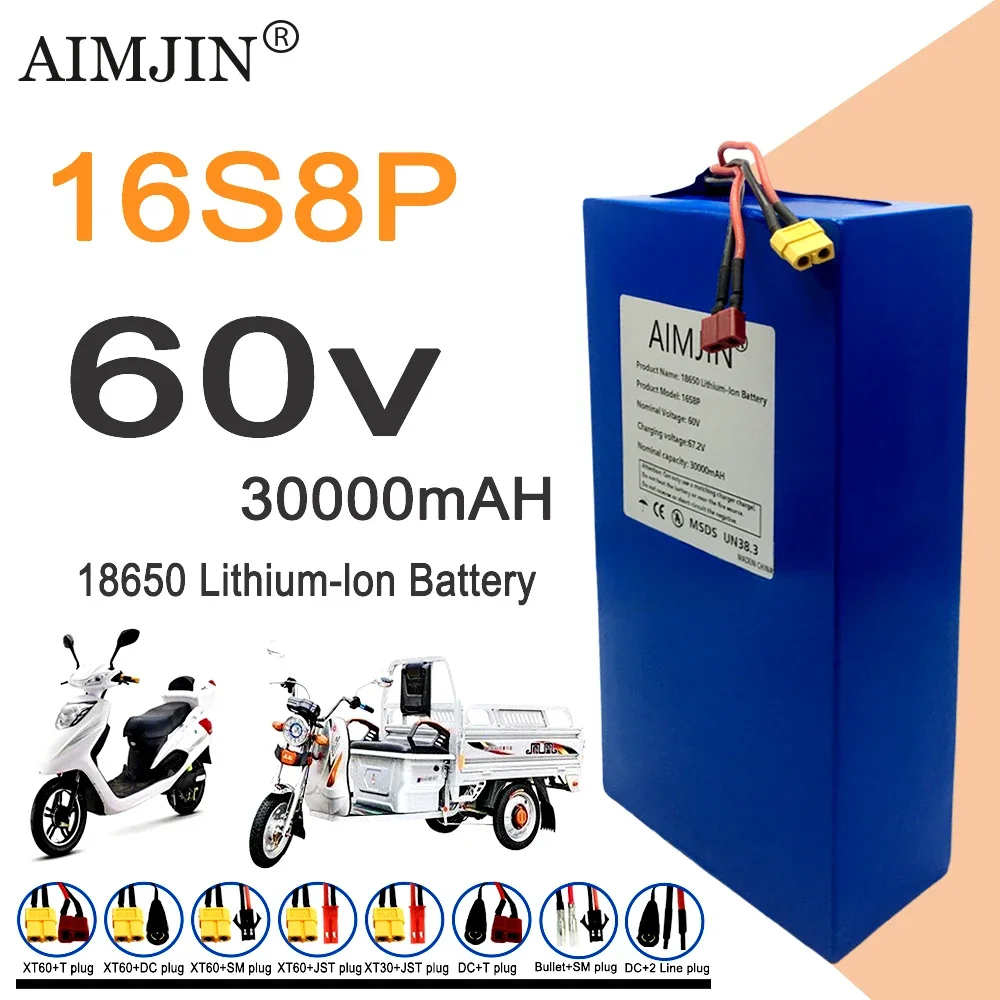 60V 30Ah Electric Scooter Battery - 16S8p 1000-3000W Nowa bateria litowa 60V