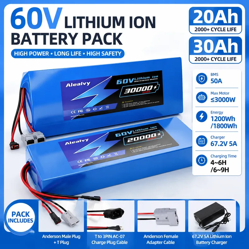 60V 30Ah Electric Scooter Battery - Aleaivy 60V 20AH 30AH 21700 Akumulator