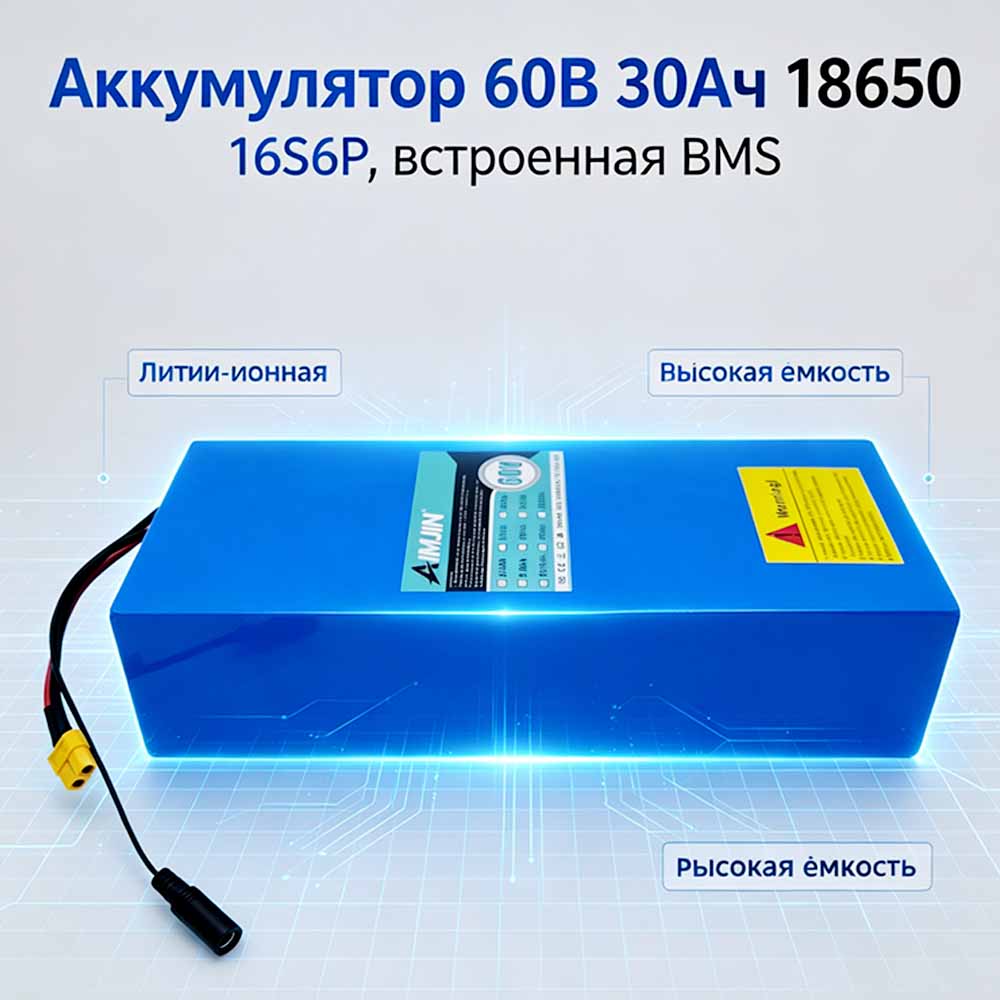 Wbudowany BMS 18650 16S6P 60V  – 60V 30Ah Electric Scooter Battery recenzja i cena