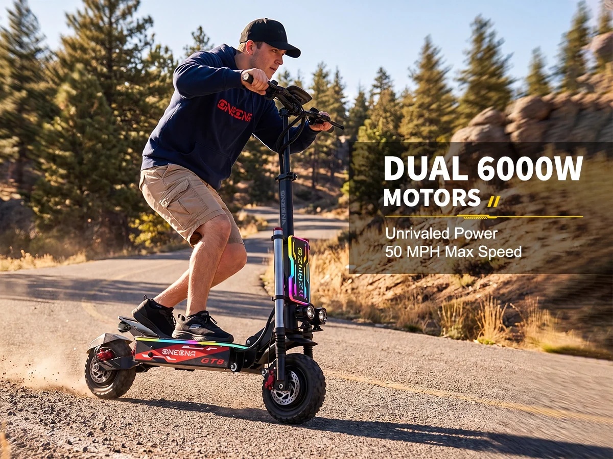 ONECNA NEW GT8PRO Elektryczny  – 60V 5600W Dual Motor Electric Scooter recenzja i cena