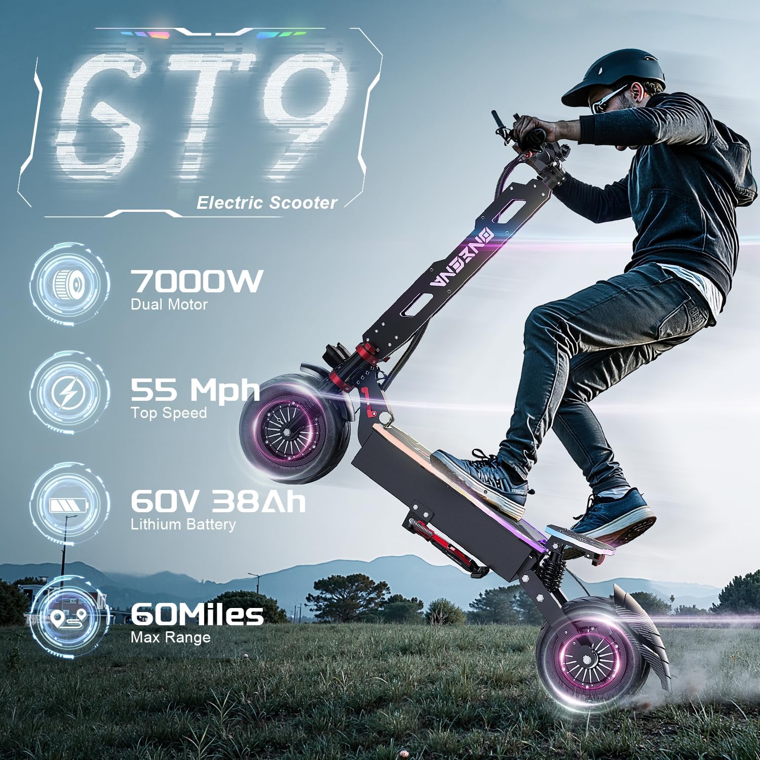 ONECNA NEW GT9 GT8 GT7 Elektry – 60V 5600W Dual Motor Electric Scooter recenzja i cena